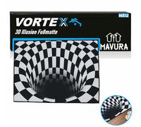 MAVURA 3D Illusion Paillasson, Paillasson Optique Art, Noir, Standard, 60 x 40 cm