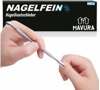 MAVURA NAGELFEIN Poussoir à cuticules en acier inoxydable Gouge à nettoyer les cuticules