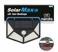 MAVURA SolarMAX Lampe murale solaire LED avec détecteur de mouvement Lampe solaire de jardin Lampe de clôture Applique murale pour extérieur 270° 308 LED