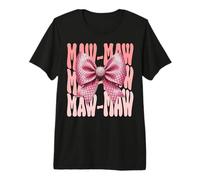 Maw-Maw Coquette Noeud Rose Mère Mère Mère T-Shirt Haut de Gamme