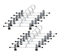 Mawa by Reston Lloyd Lot de 12 cintres Gain de Place pour Pantalons et Jupes avec Deux Clips antidérapants Style K/30D 30 cm Noir