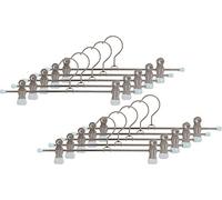 MAWA Cintre à Pinces, Lot de 10, en Métal, Gain de Place, pour Pantalons et Jupes, Clips avec Revêtement Antidérapant, Crochets Rotatifs à 360°, 30 cm, Blanc