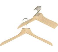MAWA Cintre en Bois, Profi, Lot de 10, Galbé, pour Les Chemises, Chemisiers, Vestes et Tailleurs, Respectueux de l'environnement, Certifié FSC®, Crochets Rotatifs à 360°, 45 cm, Hêtre
