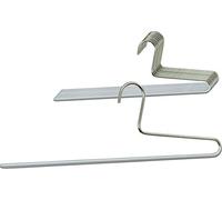 MAWA Cintre pour Pantalons KH, Lot de 10, Gain de Place, avec Une Barre, idéal pour Les Jeans, Pantalons et Jupes, Ecoresponsable, Revêtement Antidérapant, 35 cm, Argent