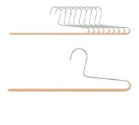 MAWA Cintre pour Pantalons KH, Lot de 10, Gain de Place, avec Une Barre, idéal pour Les Jeans, Pantalons et Jupes, Ecoresponsable, Revêtement Antidérapant, 35 cm, Latte Macchiato
