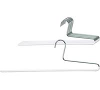 MAWA Cintre pour Pantalons KH, Lot de 10, Gain de Place, avec Une Barre, idéal pour Les Jeans, Pantalons et Jupes, Ecoresponsable, Revêtement Antidérapant, 32 cm, Blanc