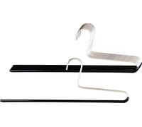 MAWA Cintre pour Pantalons KH, Lot de 10, Gain de Place, avec Une Barre, idéal pour Les Jeans, Pantalons et Jupes, Ecoresponsable, Revêtement Antidérapant, 35 cm, Noir