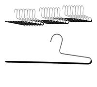 MAWA Cintre pour Pantalons KH, Lot de 25, Gain de Place, avec Une Barre, idéal pour Les Jeans, Pantalons et Jupes, Ecoresponsable, Revêtement Antidérapant, 32 cm, Noir