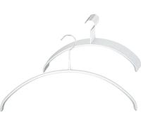 MAWA Cintres, Economic P, Lot de 10, Gain de Place, Arrondi, idéal pour Les T-Shirts et Les Pull-Overs, Crochets Rotatifs à 360°, Revêtement Antidérapant, 40 cm, Blanc