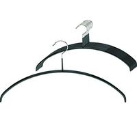 MAWA Cintres, Economic P, Lot de 10, Gain de Place, Arrondi, idéal pour Les T-Shirts et Les Pull-Overs, Crochets Rotatifs à 360°, Revêtement Antidérapant, 36 cm, Noir