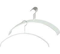 MAWA Cintres, Economic P, Lot de 10, Gain de Place, Arrondi, idéal pour Les T-Shirts et Les Pull-Overs, Crochets Rotatifs à 360°, Revêtement Antidérapant, 46 cm, Blanc