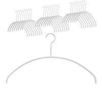 MAWA Cintres, Economic P, Lot de 25, Gain de Place, Arrondi, idéal pour Les T-Shirts et Les Pull-Overs, Crochets Rotatifs à 360°, Revêtement Antidérapant, 46 cm, Blanc
