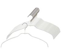 MAWA Cintres Light, Lot de 20, Fin, 50% Économie d'espace, pour Chemises, Chemisiers et Textiles Délicats, Crochets Rotatifs à 360°, Revêtement Antidérapant, 42 cm, Blanc