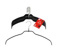 MAWA Cintres Light, Lot de 20, Fin, 50% Économie d'espace, pour Chemises, Chemisiers et Textiles Délicats, Crochets Rotatifs à 360°, Revêtement Antidérapant, 36 cm, Noir