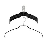 MAWA Cintres Light, Lot de 20, Fin, 50% Économie d'espace, pour Chemises, Chemisiers et Textiles Délicats, Crochets Rotatifs à 360°, Revêtement Antidérapant, 42 cm, Noir