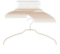 MAWA Cintres Light, Lot de 20, Fin, Économie d'espace, pour Chemises, Chemisiers et Textiles Délicats, Crochets Rotatifs à 360°, Revêtement Antidérapant, 42 cm, Latte Macchiato