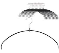 MAWA Cintres, Lot de 20, Mince, Peu Encombrant, Parfait pour Les T-Shirts, Les Hauts et Les Pulls Légers Crochets Rotatifs à 360°, Revêtement Antidérapant, 36 cm, Noir