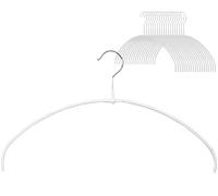 MAWA Cintres, Lot de 20, Mince, Peu Encombrant, Parfait pour Les T-Shirts, Les Hauts et Les Pulls Légers Crochets Rotatifs à 360°, Revêtement Antidérapant, 36 cm, Blanc