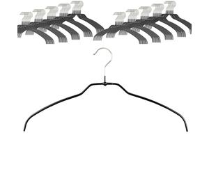 MAWA Light, Lot de 100 cintres antidérapants à 50%, Peu encombrants et antidérapants, idéaux pour Chemises et Chemisiers, avec Crochet Rotatif à 360° et revêtement antidérapant, 42 cm, Blanc