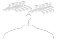 MAWA Light, Lot de 100 cintres antidérapants pour Chemises et Chemisiers, avec Crochet Rotatif à 360° et revêtement antidérapant, 42 cm, Blanc