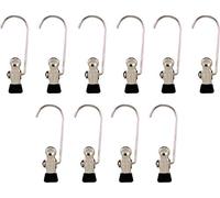 MAWA Lot de 10 pinces en métal, stables et durables, avec revêtement antidérapant de haute qualité, polyvalents, 9,5 cm, noir