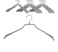 MAWA Lot de 25 cintres en métal moulé - Idéal pour Manteaux, Vestes, Blazers et Costumes - Crochet Rotatif à 360° - Revêtement antidérapant - 42 cm - Argenté