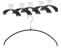 MAWA Lot de 50 cintres antidérapants de qualité supérieure pour T-Shirts et Pulls - Crochets rotatifs à 360° et revêtement antidérapant - 40 cm - Noir