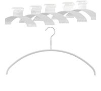 MAWA Lot de 50 cintres antidérapants de qualité supérieure pour T-Shirts et Pulls - Crochets rotatifs à 360° et revêtement antidérapant - 40 cm - Blanc