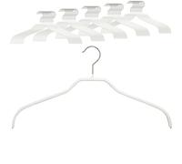 MAWA Lot de 50 cintres antidérapants pour Chemises et Chemisiers avec Crochet Rotatif à 360 °, revêtement antidérapant, 45 cm, Blanc
