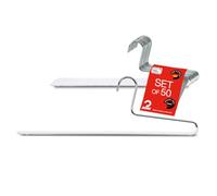 MAWA Lot de 50 cintres pour Pantalons Peu encombrants - Idéal pour Jeans, Pantalons en Tissu et Pantalons de Costume - avec Barre antidérapante - 35 cm - Blanc