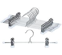 MAWA par Reston Lloyd antidérapant Peu encombrant Cintre pour Pantalons et Jupes avec Deux Clips, Blanc, Set of 10