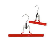 MAWA par Reston Lloyd antidérapant Peu encombrant M/26 Cintre avec Pinces pour Pantalons et Jupes, Red, Ensemble de 2