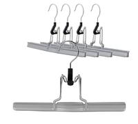 MAWA par Reston Lloyd antidérapant Peu encombrant M/26 Cintre avec Pinces pour Pantalons et Jupes, Silver, Set of 5