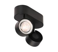 Mawa Wittenberg 4.0 Plafonnier LED 2 foyers - ovale noir mat - casambi - 12° Ce luminaire comporte des modules à LED prémontés de classes énergétiques A A++, A+, A