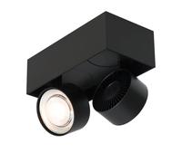 Mawa Wittenberg 4.0 Plafonnier LED 2 foyers - semi-encastré noir mat - 2.700 K - phase de gradateur - 24° Ce luminaire comporte des modules à LED prémontés de classes énergétiques A A++, A+, A