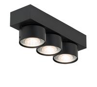 Mawa Wittenberg 4.0 Plafonnier LED 3 foyers noir mat - phase de gradateur - 38° Ce luminaire comporte des modules à LED prémontés de classes énergétiques A A++, A+, A
