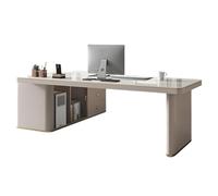 MAWERDCXG Bureau Effet Pierre avec Caisson De Rangement Latéral, Design Minimaliste, Idéal for Les Consultations en Médecine Esthétique, Bureaux Et Espaces d'accueil D'entreprises(160 * 70 * 75cm)