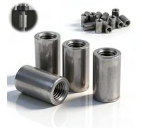mawmuaw 12 Pièces Manchon Filetée Rond M6x10x20 mm Manchons Filetés Ronds Acier au Carbone Écrous de Connexion Ronds Écrous de Raccordement M6 Filet Couplage pour Tiges Filetées Vis et Boulons