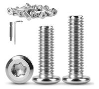 mawmuaw 20 pcs Vis Torx à Tête Bombée M6 x 40 mm en Acier Inoxydable 304, Kit de Fixation avec Embout T30 et n L Idéal pour Bricolage, Meubles, Électronique et Mécanique