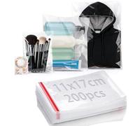 mawmuaw 200 Pièces Sachet Plastique Transparent Autocollant 11x17 cm Sachet Emballage Bonbon Biscuit Cellophane Sac Plastique Auto-adhésifs Réutilisables pour Chocolat Pain Bijoux Cadeau Noel