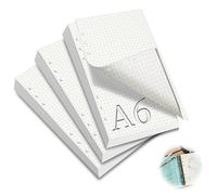 mawmuaw 3 Paquets Feuilles A6 Recharge Papier 180 Inserts De Planificateur de Classeur Pointillés 6 Trous Vierge Feuillets Mobiles pour Agenda Filofax A6 Recharges Peinture Carnet Notes