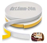 mawmuaw 6x1,5 mm Joint Mousse Adhésif 24 m EPDM Compribande Fenetre | Bande Mousse Autocollante Blanc Joint Calfeutrage Porte Entree Anti Bruit Anti Froid, Window, Vaie Vitrée Coulissante