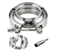 mawmuaw Bride de Serrage en V-Bande en Acier Inoxydable 50,8 mm (2,0 Pouces) Collier de Serrage V avec Flasques Mâle et Femelle pour Turbos Conduits d'Échappement et Tuyaux de Descente