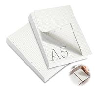 mawmuaw Feuilles A5 Recharge Papier, 2 Paquets 120 Inserts De Planificateur de Classeur Quadrillé 6 Trous Vierge Feuillets Mobiles pour Agenda Filofax A5 Recharges Peinture Carnet Notes