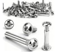 mawmuaw Lot de 120 vis de connexion M4 x 31-40 mm, en acier nickelé, écrou à douille et vis M4 cruciforme, connecteur d'armoire, vis à douille pour réparation, montage