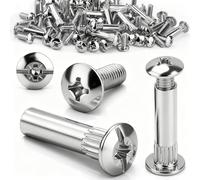 mawmuaw Lot de 20 vis de connexion M6 x 76-86 mm, en acier nickelé, écrou à douille et vis M6, cruciforme, connecteur d'armoire, vis à douille pour réparation, montage