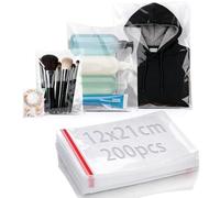 mawmuaw Sachet Plastique Transparent Autocollant 12x21 cm, 200 Pièces Sachet Emballage Bonbon Biscuit Cellophane Sac Plastique Auto-adhésifs Réutilisables pour Chocolat Pain Bijoux Cadeau Noel