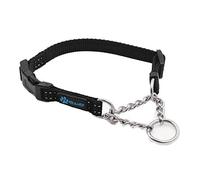 Max and Neo Collier martingale avec chaîne en acier inoxydable - Nous donnons un collier à un sauvetage de chien pour chaque collier vendu (taille XS, noir)