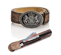Max Ceinture traditionnelle pour homme avec compartiment secret - Ceinture en cuir véritable pour pantalon en cuir - Ceinture en cuir avec compartiment pour argent, Angora bavaroise, 58/60 (Umfang 104