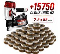 MAX CN565S2 PACK PRO CLOUEUR BARDAGE + 15750 CLOUS 2.5x55 inox A2
